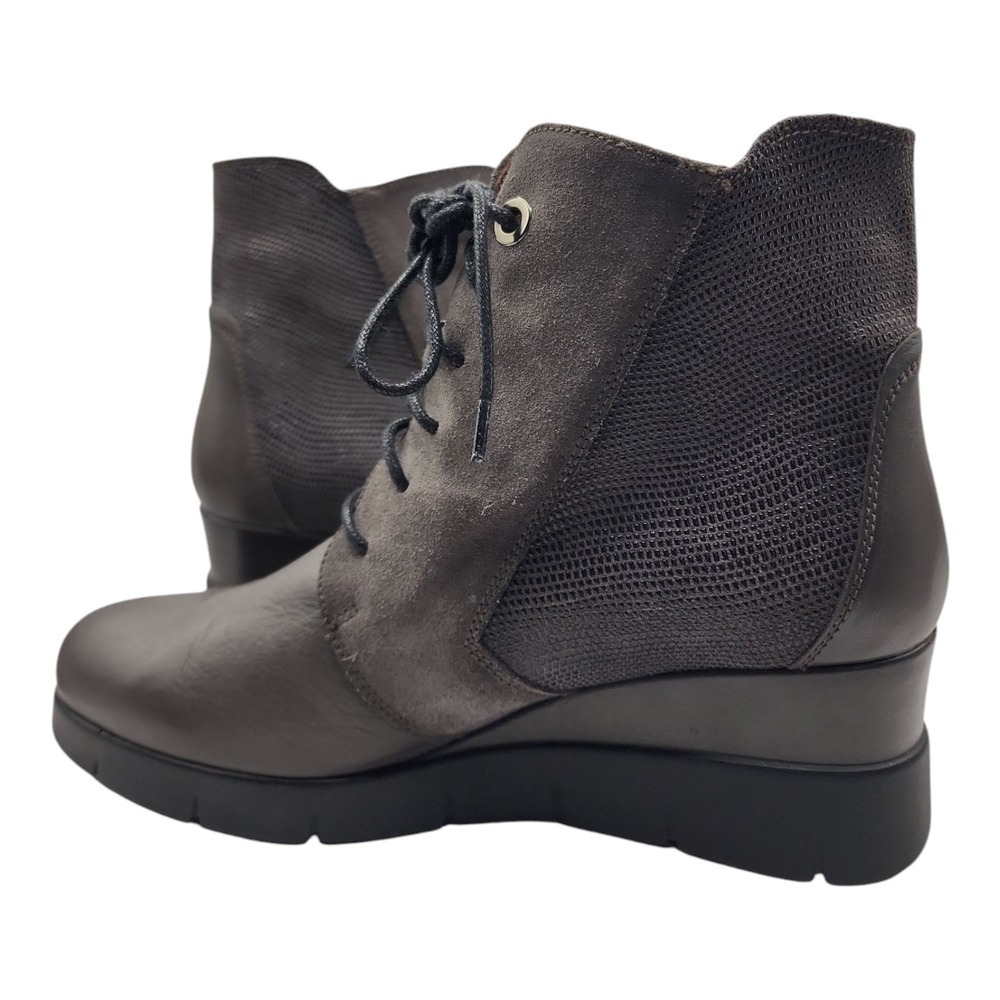 European Comfort Leather Booties Hispanitas Spain Lace Up Ankle Boots 38 (7.5-8) - Picture 3 of 14
